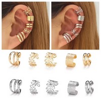 5pc Simple & Fashionable C-Shape Ear Clips: Comfortable Fit, No Piercing