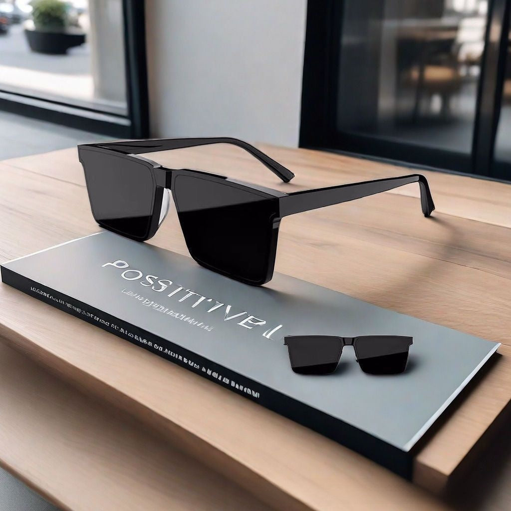 Men's Premium Geometric Square Fashion Glasses - High-Definition Lens for