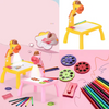 All-in-one Educational Art Table for Kids with LED Projector, Drawing Board