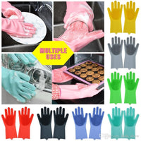 Reusable Silicone Heat Resistant Gloves Household Brush for Cleaning