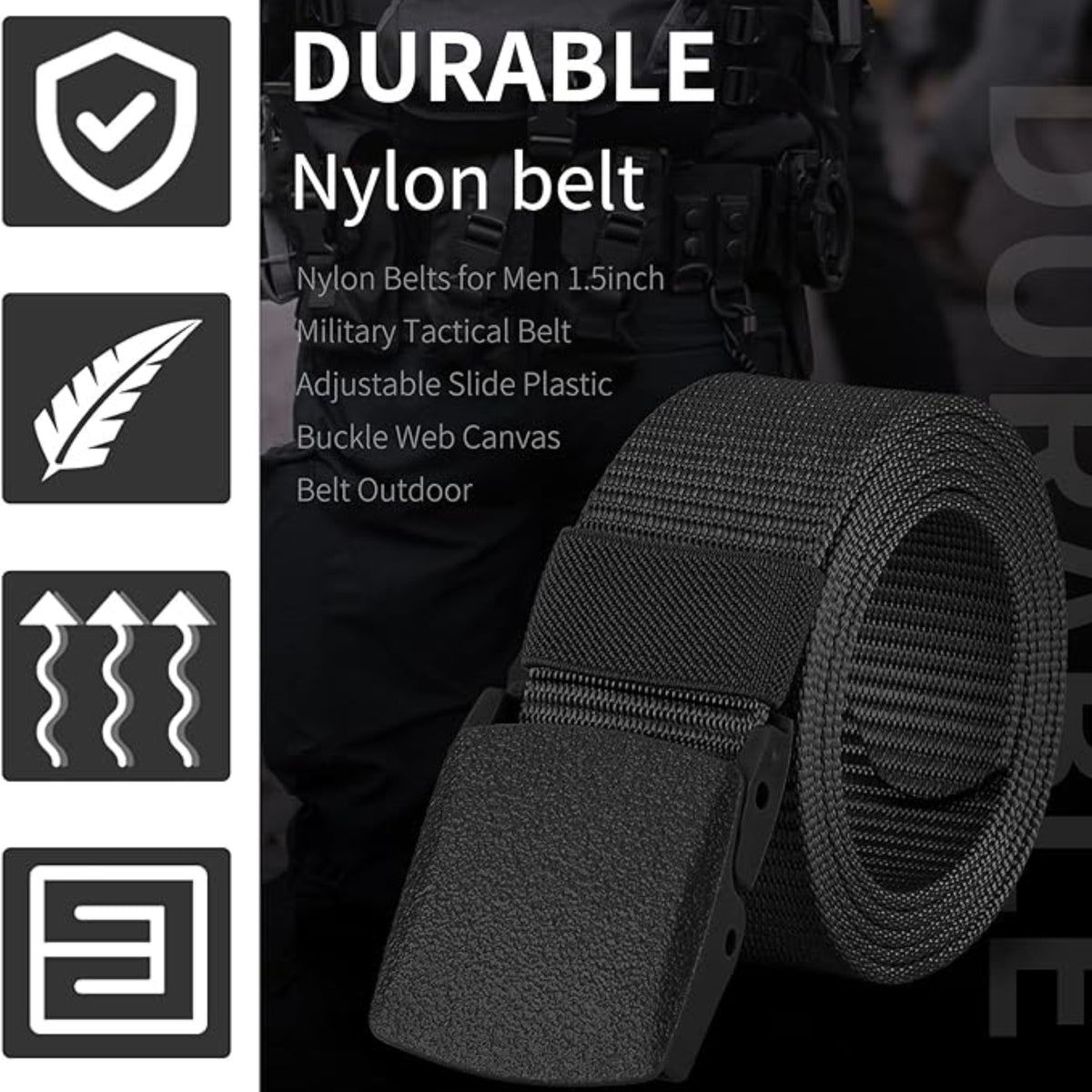 Automatic Buckle Nylon Belt Outdoor Hunting Multifunctional Tactical Canvas