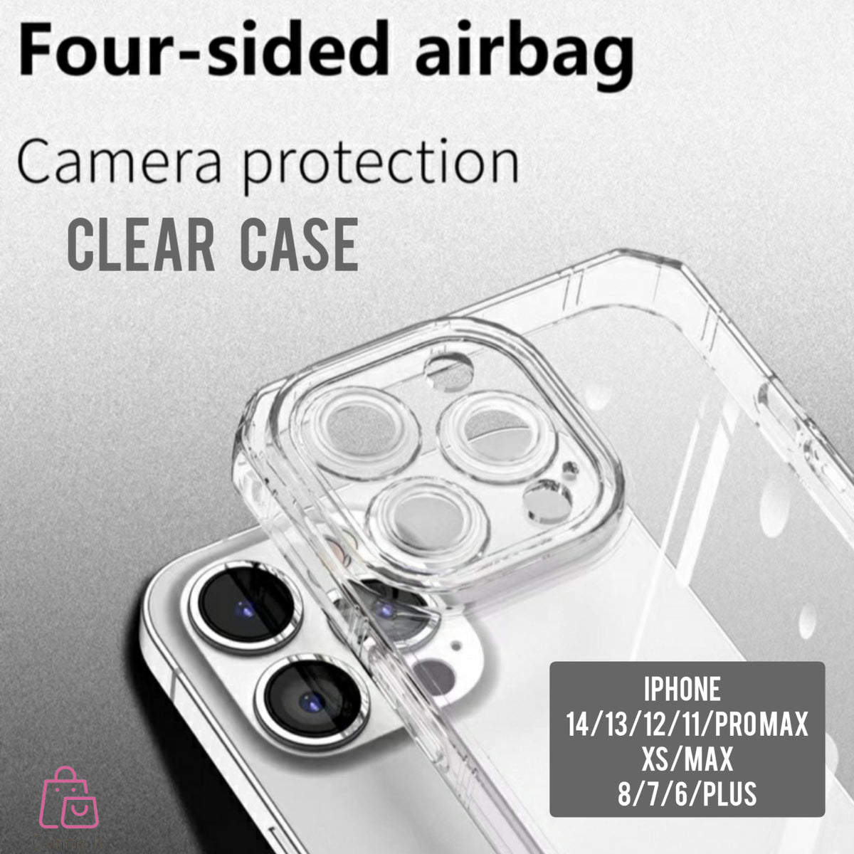 Full Covered Camera Lens Protection Four-Sided Airbag Transparent Clear Case