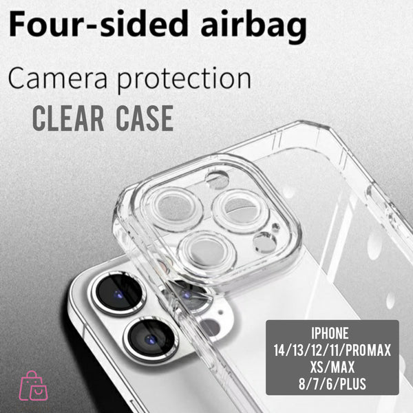 Full Covered Camera Lens Protection Four-Sided Airbag Transparent Clear Case