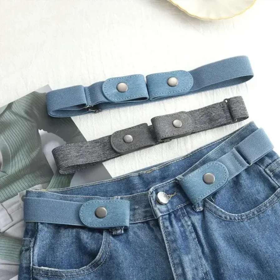 Canvas Adjustable Elastic Waist Band Invisible Belt Buckle-Free Belts for