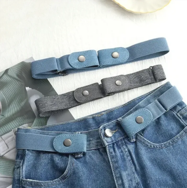 Canvas Adjustable Elastic Waist Band Invisible Belt Buckle-Free Belts for