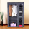 Freestanding Double-Door Fabric Wardrobe with Waterproof Cover, Strong Metal