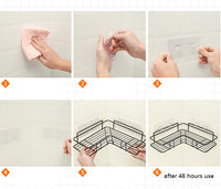 Multipurpose Kitchen Bathroom Corner Shelf Wall Mount Storage Rack Bathroom