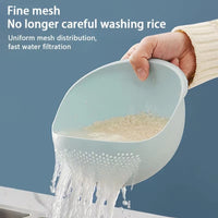 1pc Premium Plastic Rice & Vegetable Washing Basket - Durable Strainer for
