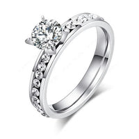 Rings for Women with Big Stone Plated Band with Luxury Stone Setting