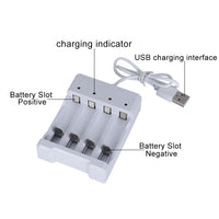 Fast-charging USB Battery Charger with 4 Slots - Smart, Compatible with