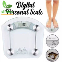 Personal Body Weight Scale Digital Electronic Tempered Glass - Transparent