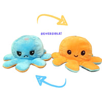Reversible Moody Flip Octopus Soft Toy Two Sided Face Octopus Plush