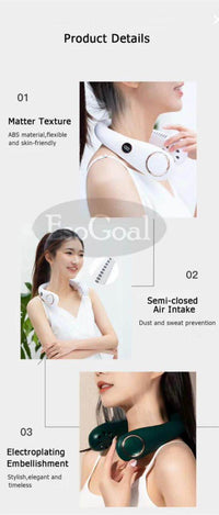 Foldable Bladeless Wearable Neck Fan – Travel & Sports