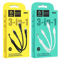 Charger 3 in 1 USB Cable for iPhone, All Android Phones Micro USB and Type C