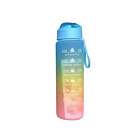 1000 Ml Large Capacity Sports Water Bottle with Time-Tracking Straw Leak