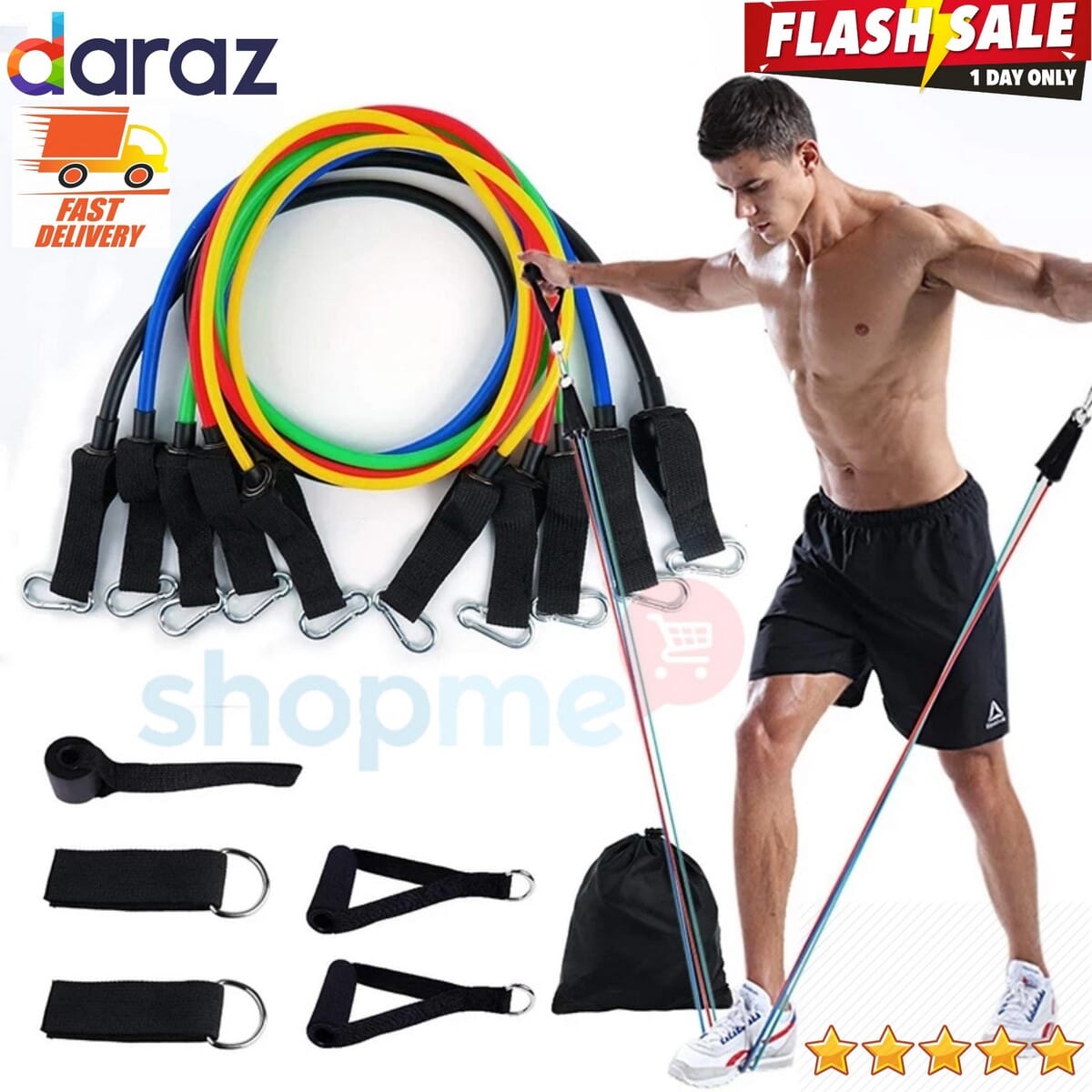 Pull Rope 11pcs Pull Rope Fitness Exercises Resistance Bands with Handle Set