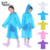 Kids Children Raincoat Rainsuit Long Hoodie Cover Waterproof Rain Poncho