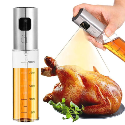100ml Kitchen Stainless Steel Olive Oil Sprayer Bottle Pump Oil Pot