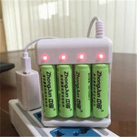 Fast-charging USB Battery Charger with 4 Slots - Smart, Compatible with