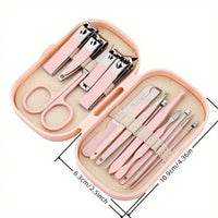 14pcs Premium Manicure and Pedicure Kit in Pink and Blue, Featuring