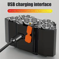 T21 5led with Built-in 18650 Battery USB Rechargeable Portable Flashlight