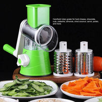 Tabletop Drum Grater Shredder Rotary with 3 Stainless Steel Rotary Blades