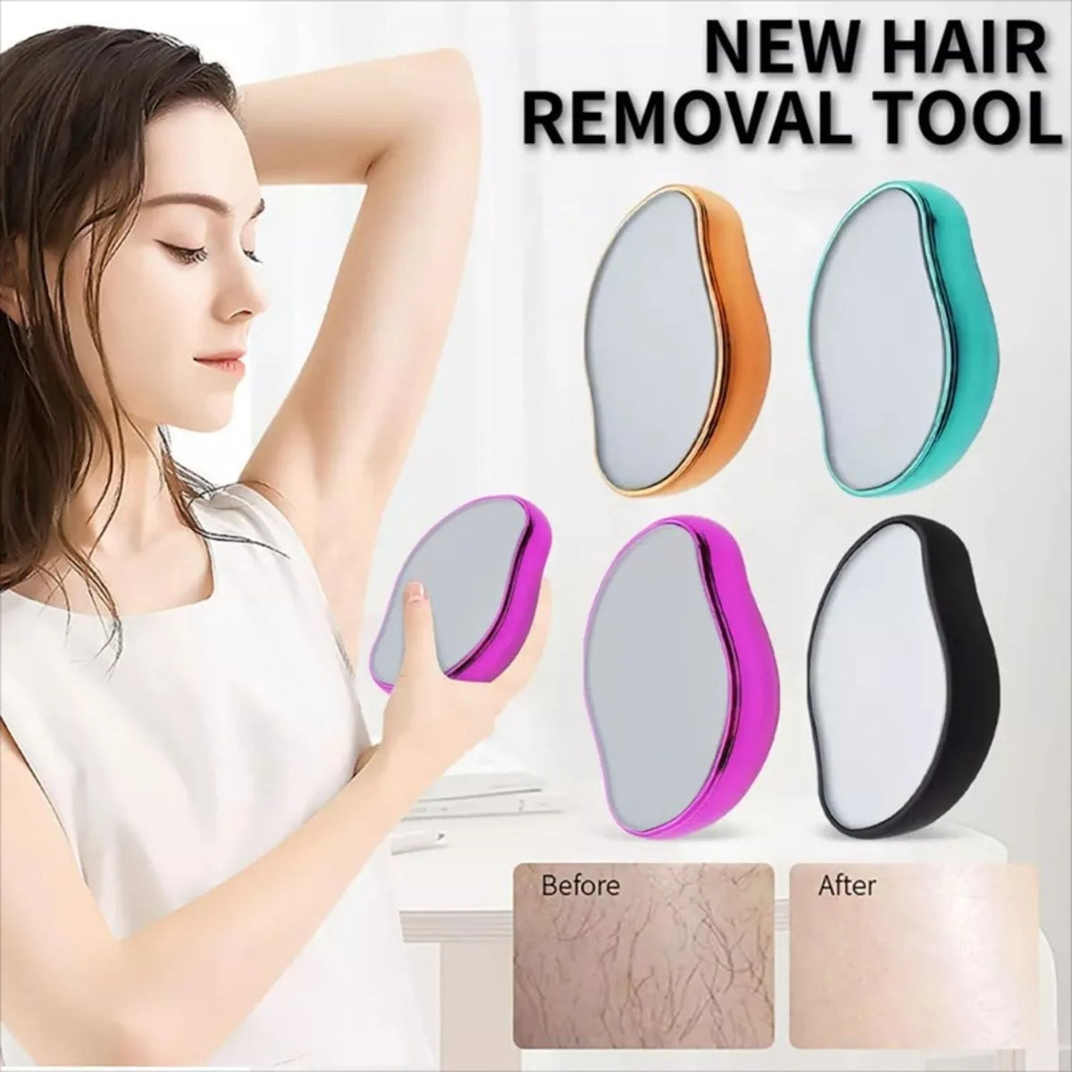 Crystal Hair Eraser Physical Hair Remover Rubber Safety Epilator Reusable