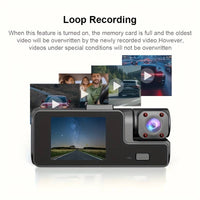 Dash Cam Front and Inside, HD 1080p Recording Car Dvr Cam with 170 Wide