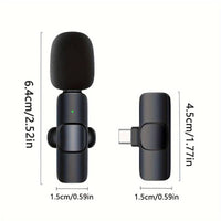 K9 Professional Microphone Wireless Lavalier Microphone for Android Type C