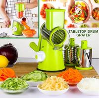 Tabletop Drum Grater Shredder Rotary with 3 Stainless Steel Rotary Blades