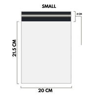 White Shipping Bag Poly Mailer Flyers - [21.5cm X 20cm+4cm - Small] - 10