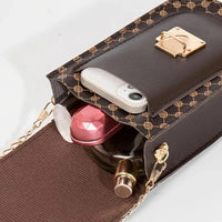 Fashion Female Shoulder Bag Retro Small Polka Embroidered Solid Color Chain