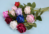 Artificial Rose Flower Red Silk Roses with Stem Wedding Party Home
