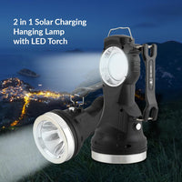 Solar 2-In-1 Hanging Lamp with High Power LED Torch for Indoor and Outdoor