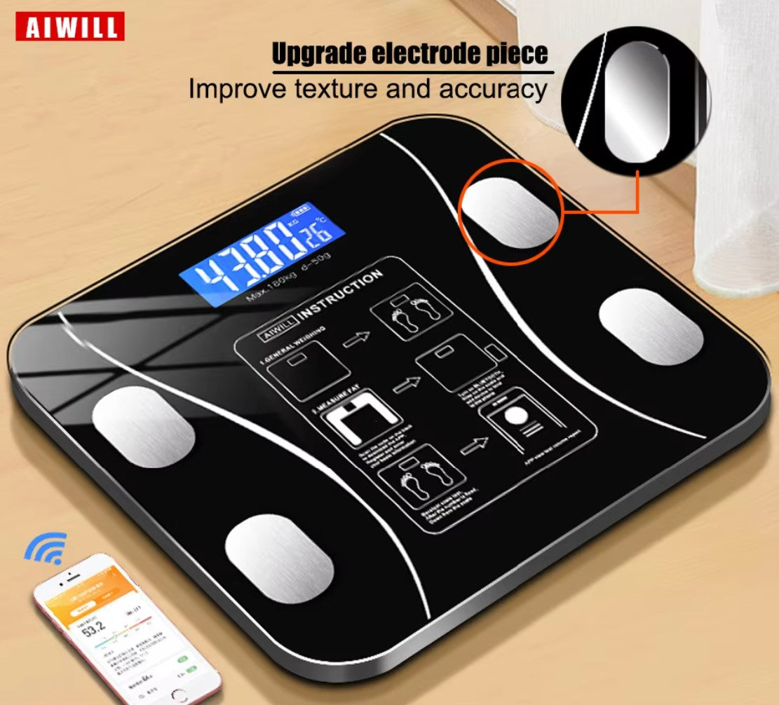Aiwill Electronic Smart Weighing Scales Bathroom Body Fat Bmi Scale Digital