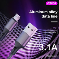 Aspor Charge Cable for Micro Cable Ac-25 & a Pple Cable Ac-26 & Type C Cable