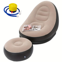 Comfortable Inflatable Sofa Set with Footrest 2pcs Air Lounge Chairs for