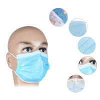 10pcs Disposable Face Mouth Masks Eer Loop Dustproof - Blue
