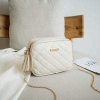 2025 Fashion Female Shoulder Bag Rhombus Embroidered Solid Color Chain Women