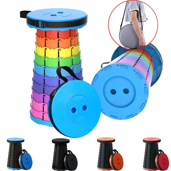 Retractable Folding Stool for Camping Fishing Height Adjustable - Banco