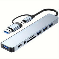 8 in 2 USB +Type C Hub Docking Station with 3.5mm Audio Jack Adapter Micro