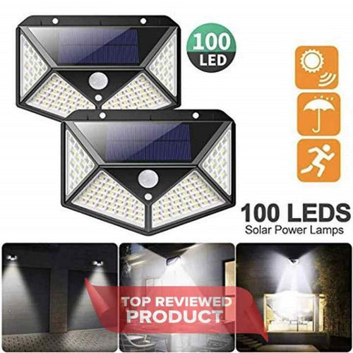 100 LED Four-sided Solar Power Pir Motion Sensor Wall Light Outdoor Lamp