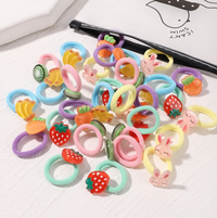 30/10pcs Baby Hair Band Cartoon Towel Ring Girls Hair Tie Leather Band Does