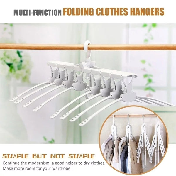 8-in-1 Multi-Port Support Circle Clothes Hanger Saves Space Foldable