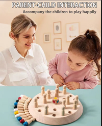 Wooden Memory International Board Game, Wooden Matching Stick Chessboard