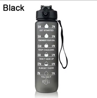 1000 Ml Large Capacity Sports Water Bottle with Time-Tracking Straw Leak