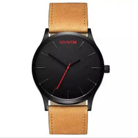 Mvmt Men Analog Wrist Watch with Artificial Leather Belt - Black