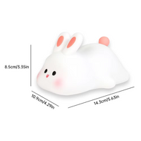 Led Night Lights Cute Sheep Rabbit Silicone Lamp USB Rechargeable Timing