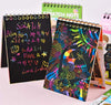 Sheets Kids Coloring Book Art Scratch Black Paper Rainbow Color Drawing Book