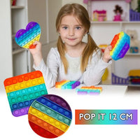 Rainbow Push Pop Its Bubble Fidget Sensory Toy, Unicorn Bubble Popping